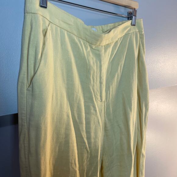 Abercrombie & Fitch SZ 31 US 12 Linen-Blend Tailored Straight Pant Butter Yellow - Picture 11 of 14